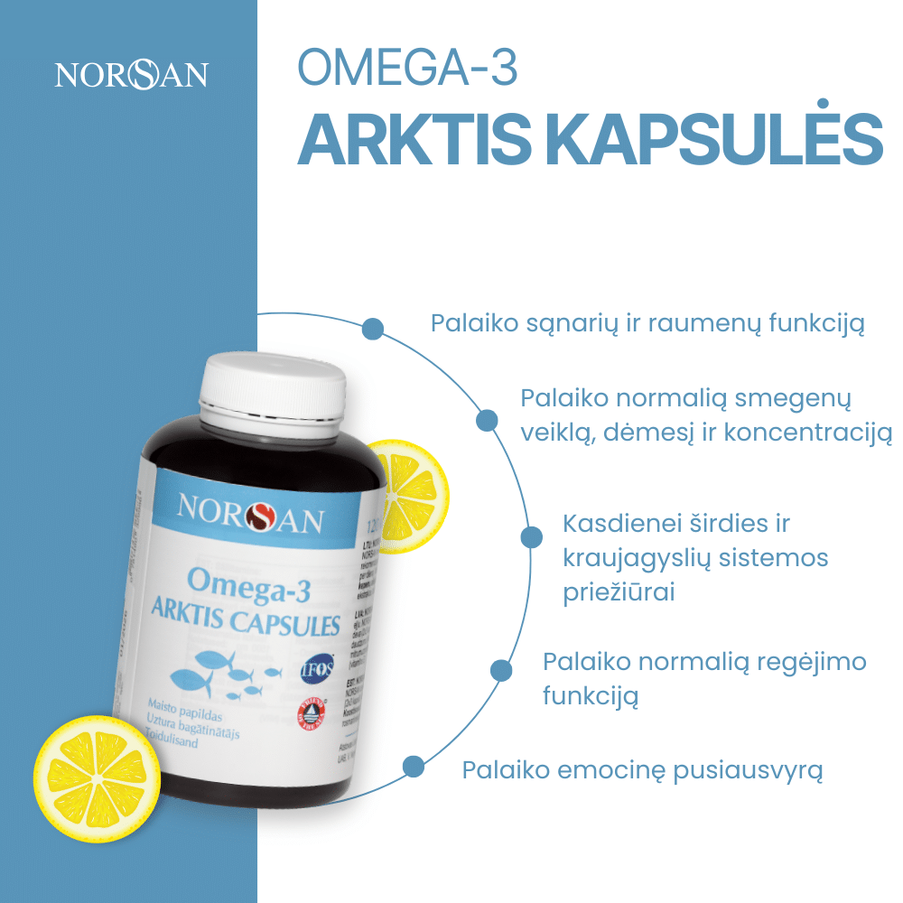 Omega-3 Arktis, kapsulės, 120 vnt. - Image 2