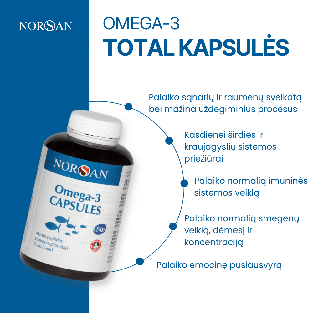 Omega-3 Capsules, kapsulės, 120 vnt. - Image 2